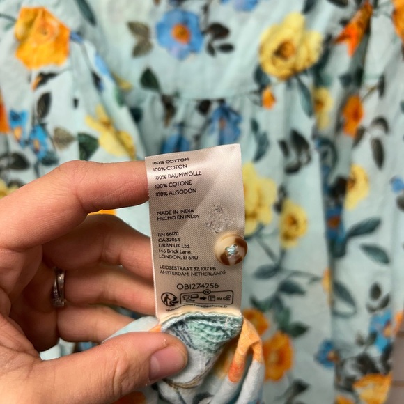 Anthropologie Floral Blouse - Blue and Orange - Picture 3 of 6